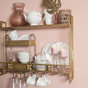Clayre & Eef TWFBO Polévková mísa Ø 15 cm Vícebarevná porcelánová mísa s květinami kulatá