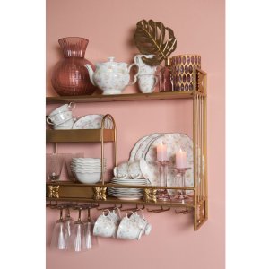 Clayre & Eef TWFBO Polévková mísa Ø 15 cm Vícebarevná porcelánová mísa s květinami kulatá