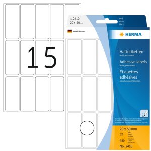 HERMA Vielzwecketiketten weiß 20x50 mm Papier matt...