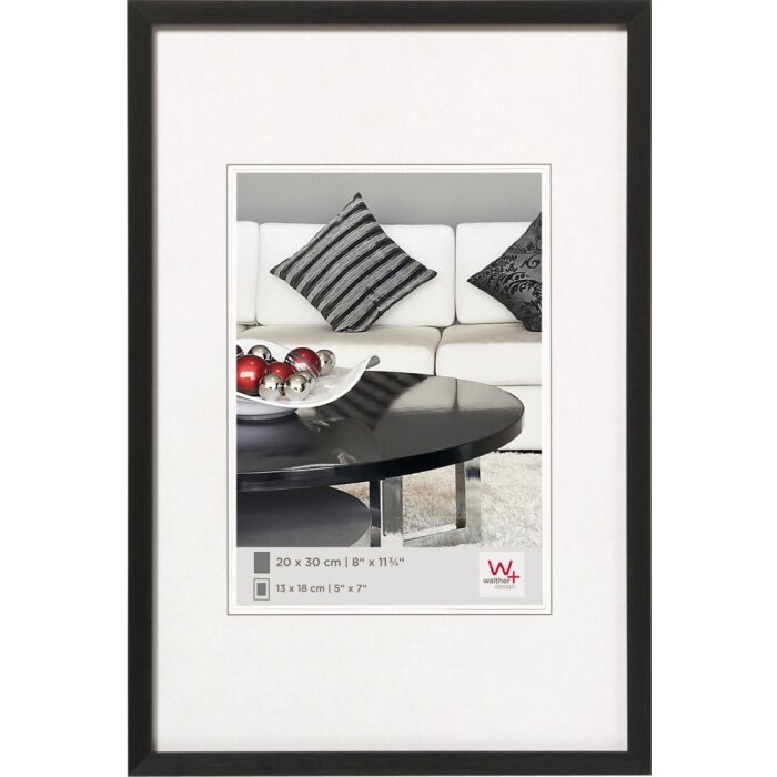 Hliníkový rám Walther Židle 30x42 cm černý Rám pro certifikát DIN A3