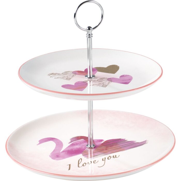 20CA1029 Mascagni etagere růžová 25 cm