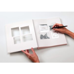 Walther baby album Little Foot 28x30,5 cm 60 bílých stran stříbrná ražba CD archiv