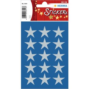 HERMA Sticker Sterne 5-Zackig, silber Ø 22 mm