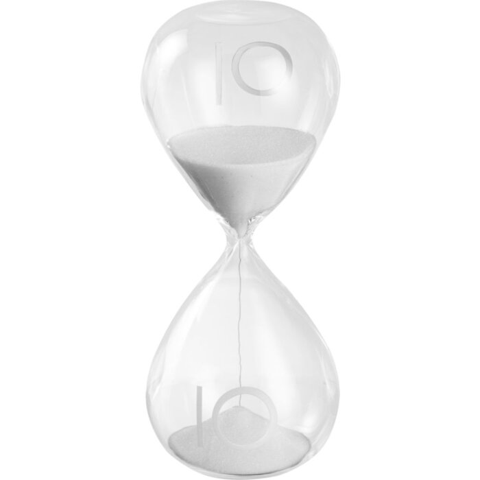 20QTEN Mascagni přesýpací hodiny bílé 15 cm cca 10 minut