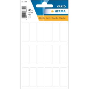 Vielzwecketiketten weiß 12x34 mm Papier matt 126 St.