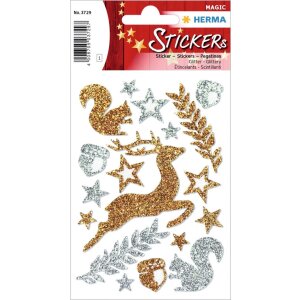 HERMA MAGIC Sticker Waldtiere, glittery