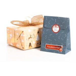 HERMA Weihnachts-Sticker Tannengestecke beglimmert, rot, 10x10 cm