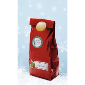 HERMA Weihnachts-Sticker Tannengestecke beglimmert, rot, 10x10 cm