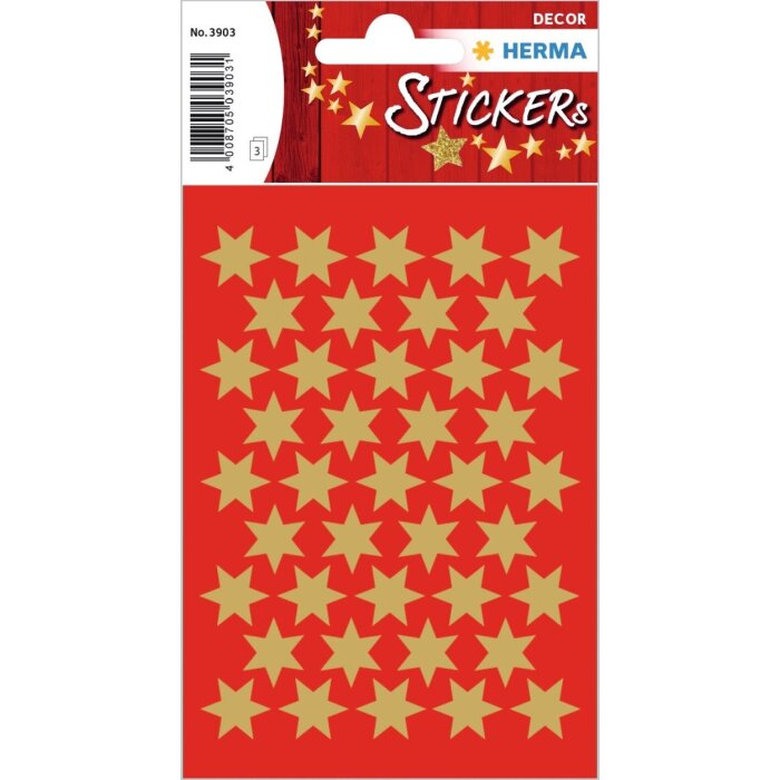 HERMA Weihnachts-Sticker Sterne gold Ø 14 mm