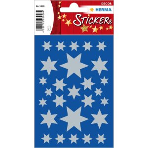 HERMA Weihnachts-Sticker Sterne silber
