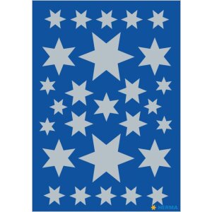 HERMA Weihnachts-Sticker Sterne silber