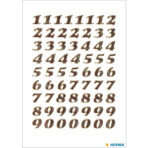 Zahlen 8 mm 0-9 Prismaticfolie gold glitzernd 1 Bl.