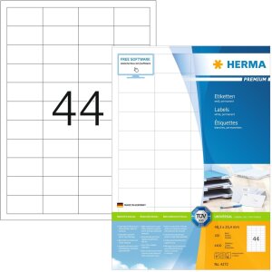 HERMA Etiketten Premium A4 weiß 48,3x25,4 mm Papier...