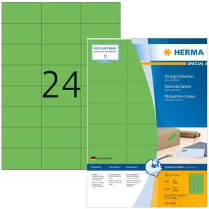 HERMA Etiketten A4 grün 70x37 mm Papier matt 2400...