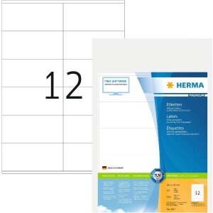 HERMA Etiketten Premium A4 Weiß 105x48 mm matt 6000...
