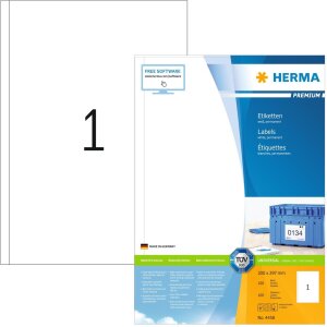 HERMA Etiketten Premium A4 weiß 200x297 mm Papier...
