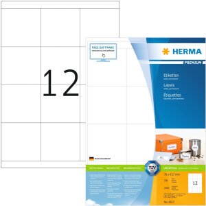 HERMA Etiketten Premium A4 weiß 70x67,7 mm Papier...