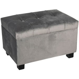 Truhla s taburetem 50x34x33 cm tmavě šedá -...