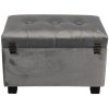 Truhla s taburetem 50x34x33 cm tmavě šedá - 64061SDG