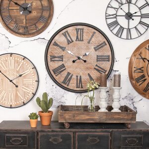 Clayre & Eef 5H0378L Dekorace Servírovací podnos na kolečkách 73x44x16 cm Hnědé dřevo