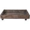 Clayre & Eef 5H0378L Dekorace Servírovací podnos na kolečkách 73x44x16 cm Hnědé dřevo