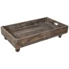 Clayre & Eef 5H0378L Dekorace Servírovací podnos na kolečkách 73x44x16 cm Hnědé dřevo