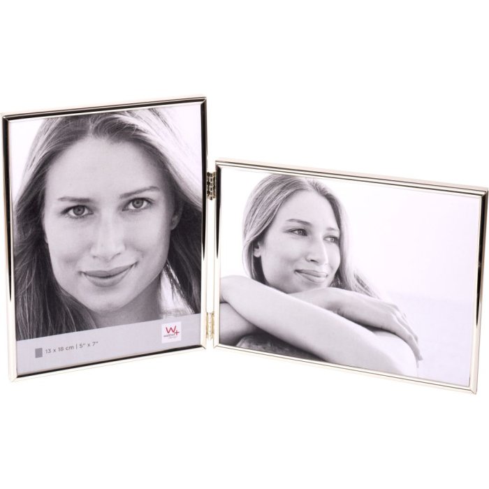 Walther dvojitý rám Chloe 10x15 cm na výšku a na šířku stříbrný lesklý