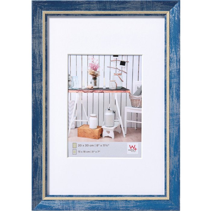Rám na obrazy Walther Chalet blue 40x60 cm s paspartou 30x45 cm