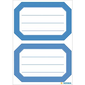 HERMA Schuletiketten neutral blauer Rand 82x55 mm