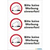 HERMA Hinweisetiketten Bitte keine Werbung einwerfen wetterfest 84x120 mm