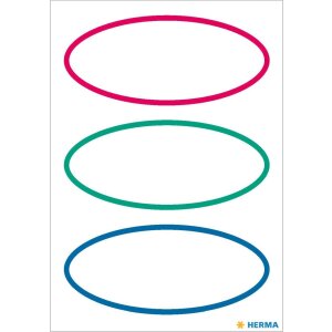 HERMA Schuletiketten dreifarbig Neutral