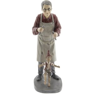 Dekorace Muž s loutkou 6PR2417 pestrobarevný 36 cm polyresin
