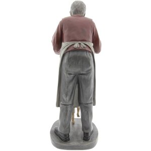 Dekorace Muž s loutkou 6PR2417 pestrobarevný 36 cm polyresin