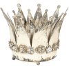 Clayre & Eef 6Y2955 Korunní držák na čajový svícen Distressed White Ø33x24cm 2 ks