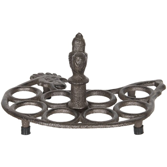 Držák na vejce kuřecí 6Y2998 hnědý 21x16x12 cm