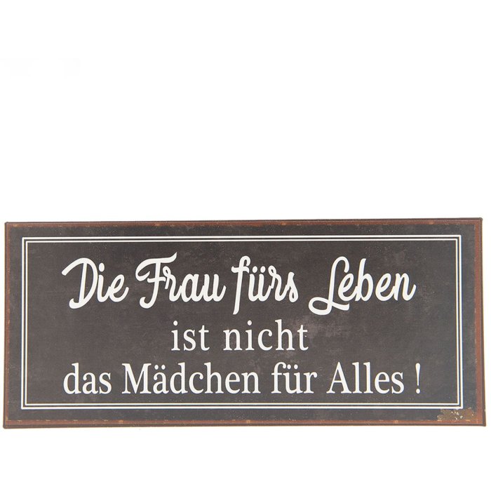 Textová cedule 6Y3248 Hnědá - Bílá 30x13 cm Kovová cedule