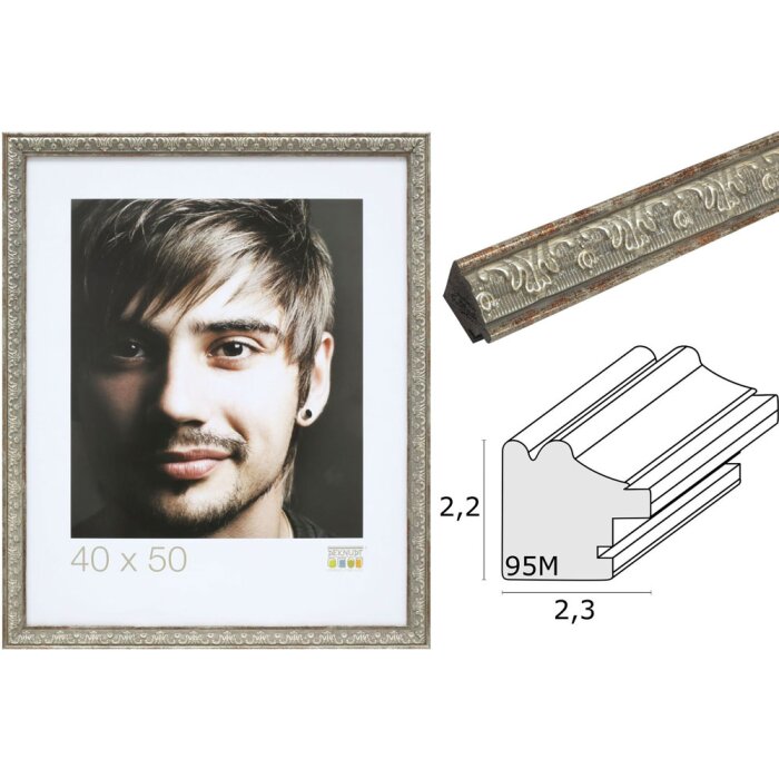 Rámeček na obraz stříbrný plast S95MD
