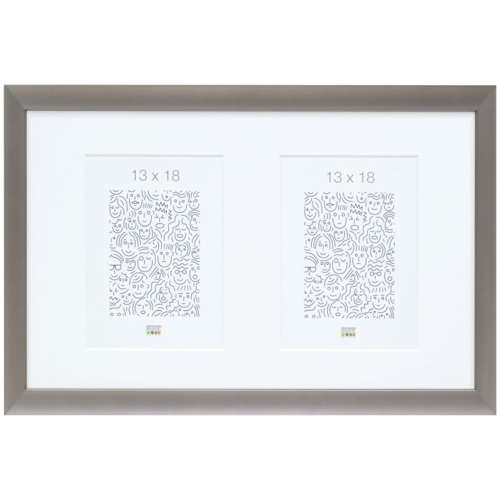S021D7 Hliníkový rámeček v šedé barvě na 2 fotografie 10x15 cm