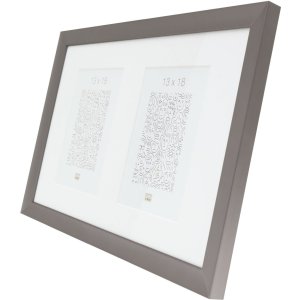 S021D7 Hliníkový rámeček v šedé barvě na 2 fotografie 10x15 cm