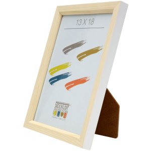 S233H1 Dřevěný rám v přírodní barvě s bílým vnějším okrajem 20x28 cm