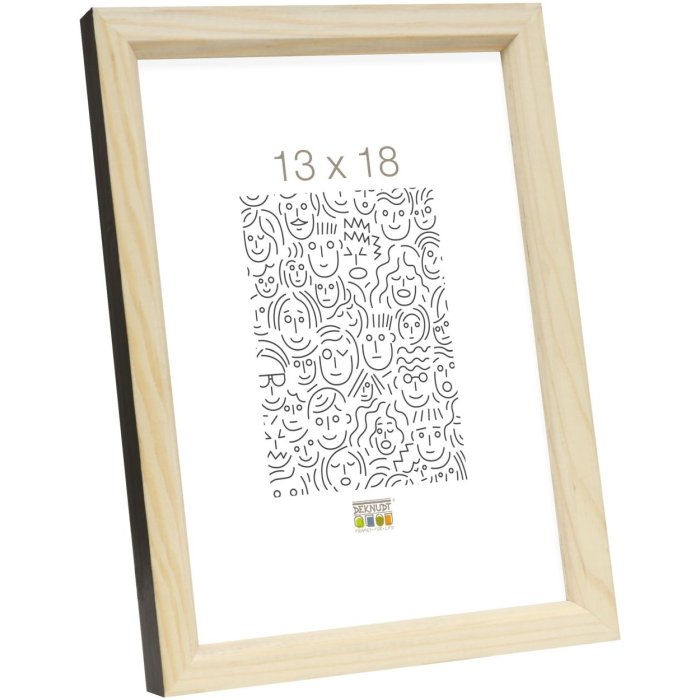 S233H2 Dřevěný rám v přírodní barvě s černým vnějším okrajem 9x13 cm