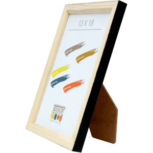 S233H2 Dřevěný rám v přírodní barvě s černým vnějším okrajem 20x28 cm