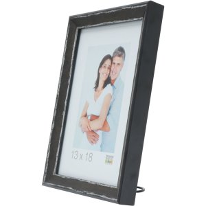 S46DF2 Rám na obraz v černé barvě se stříbrným okrajem 18x24 cm
