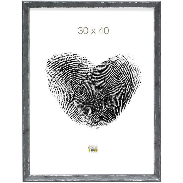 S46DF7 Rám na obraz v šedé barvě se stříbrným okrajem 18x24 cm