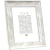 S46EE1 Dřevěný rám v bílé barvě se stříbrným okrajem 24x30 cm