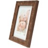 S46HF3 Dřevěný rám v hnědé barvě se zvlněným povrchem 15x15 cm