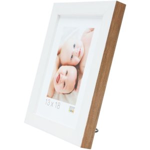 S46JH1 Dřevěný rám v bílé barvě s okrajem v barvě dřeva 20x20 cm
