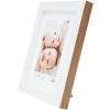 S46JH1 Dřevěný rám v bílé barvě s okrajem v barvě dřeva 20x20 cm