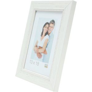 S46KF1 Dřevěný rám v bílé barvě s perleťovým lemováním 13x18 cm