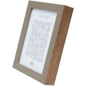 S46PH3 Dřevěný rám v béžové barvě s okrajem v barvě dřeva 20x20 cm